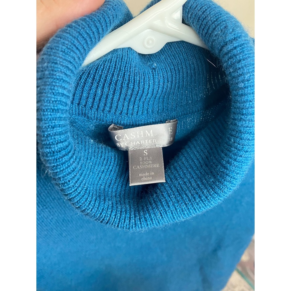 Charter Club Womens Blue 100% Cashmere Turtleneck Sweater Size S 2 Ply Knit - Picture 5 of 8
